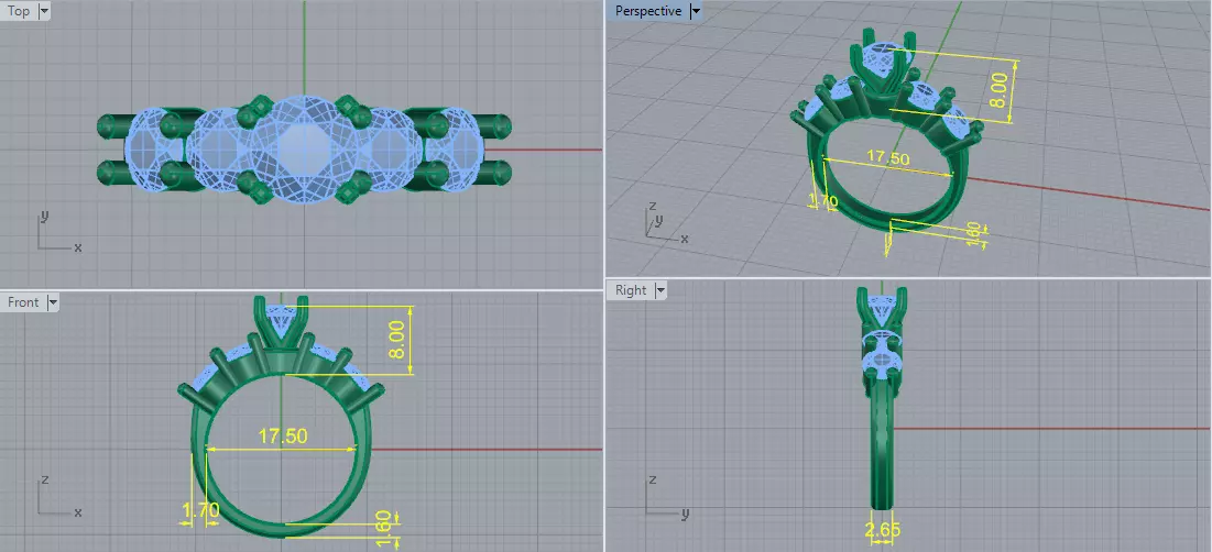 Solitaire engagement rings Model 8116 3D print model_6