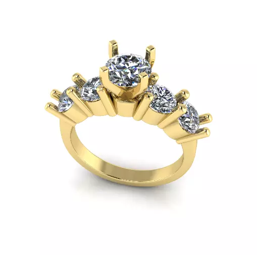 Solitaire engagement rings Model 8116 3D print model_2