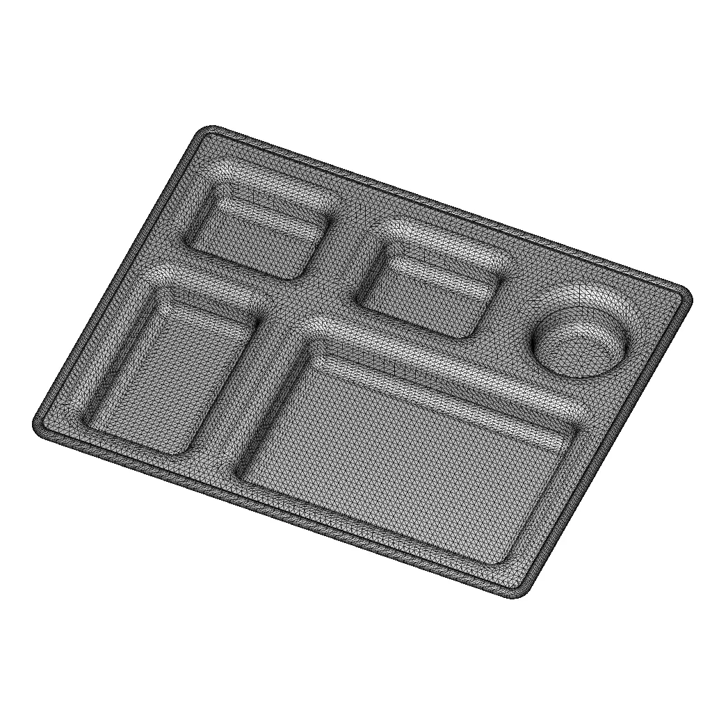 Plastic Elegant Compartment Dinner Plate 3D model_4