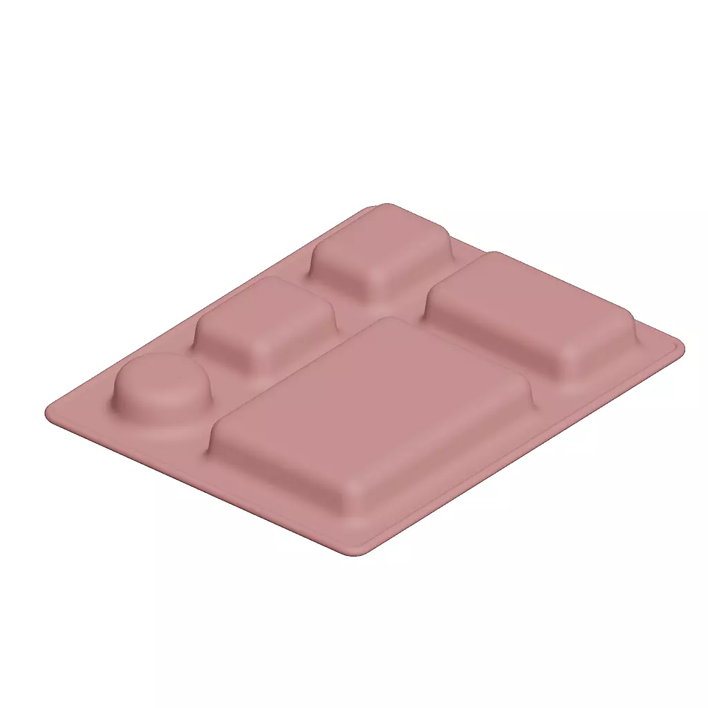 Plastic Elegant Compartment Dinner Plate 3D model_2