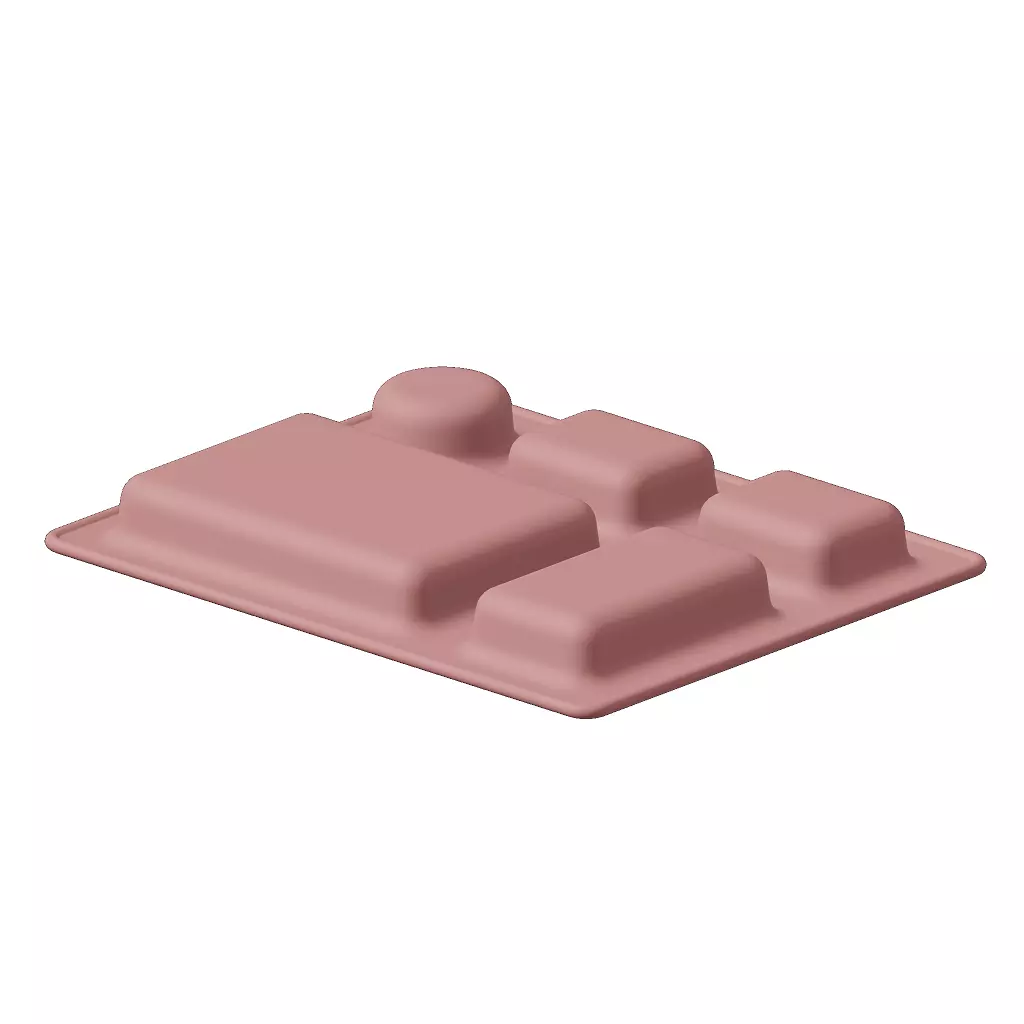 Plastic Elegant Compartment Dinner Plate 3D model_3