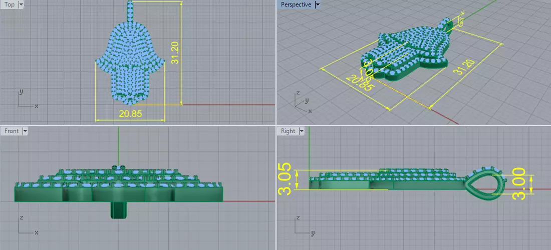 Hamsa pendant Model 8157 3D print model_6
