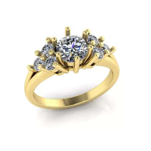Solitaire engagement rings Model 8156 3D print model_2