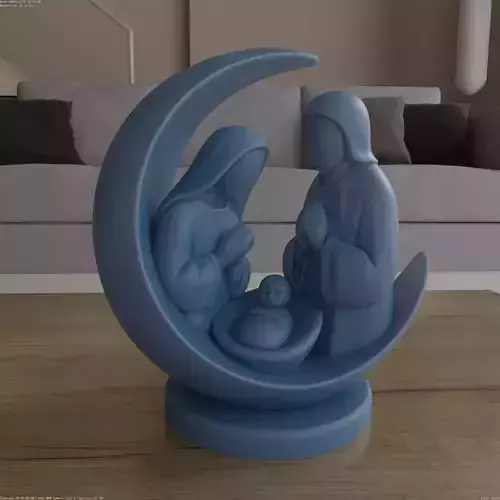 Elegant Minimal Nativity STL Christmas 3D Print Model