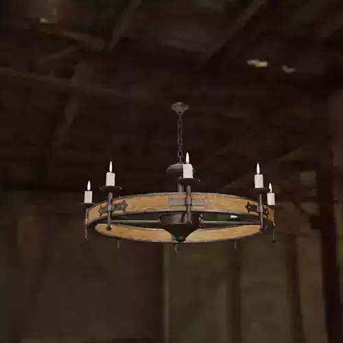 Wooden Candle Chandelier