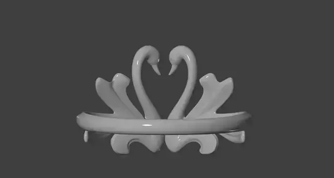 Double Swan Couple Ring