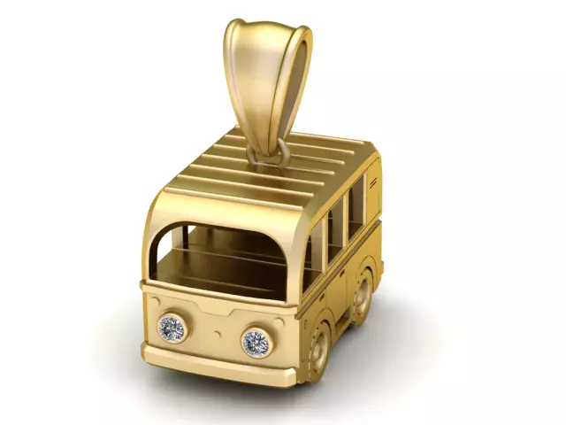 Cartoon Bus Pendant 3D Printable Model 3D print model_1