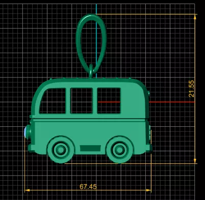 Cartoon Bus Pendant 3D Printable Model 3D print model_5