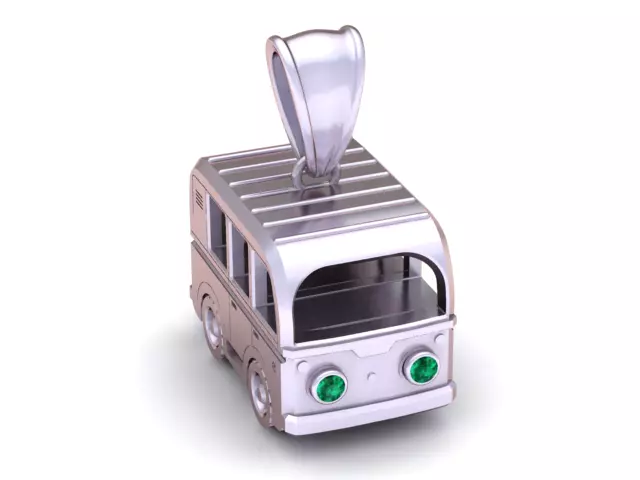 Cartoon Bus Pendant 3D Printable Model 3D print model_3