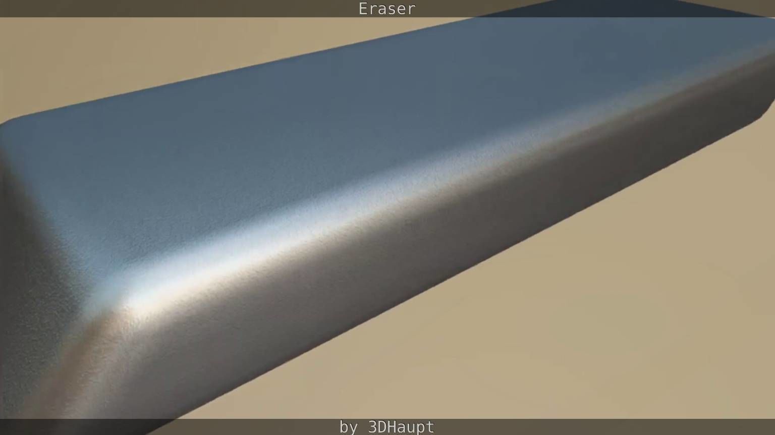 Eraser orange pencil on table Low-poly 3D model_90