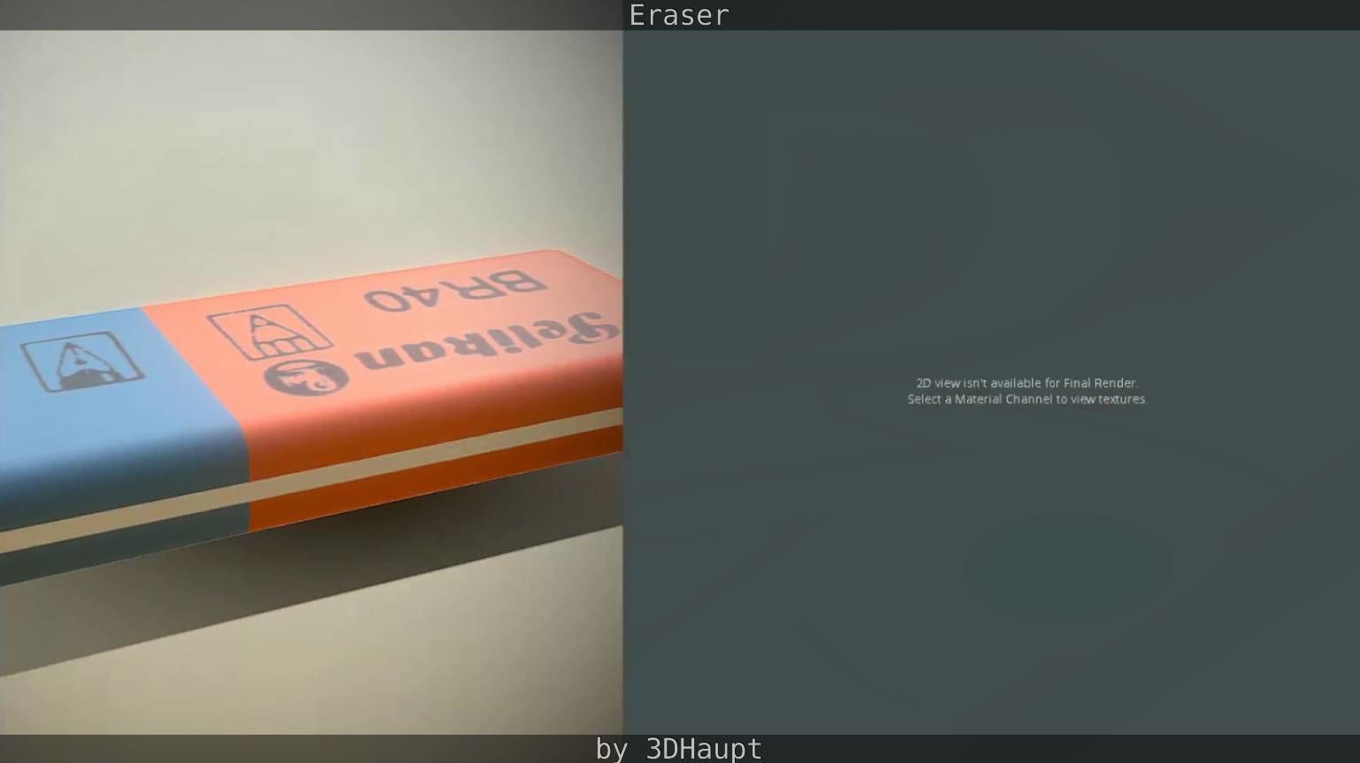 Eraser orange pencil on table Low-poly 3D model_42