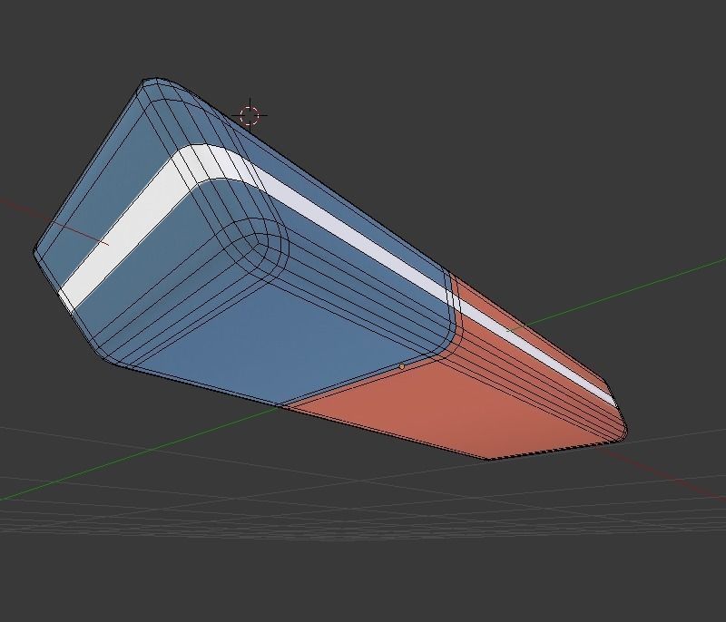 Eraser orange pencil on table Low-poly 3D model_12