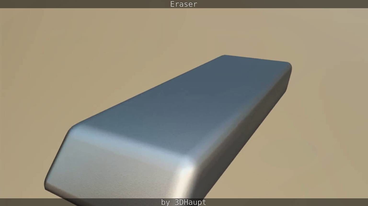 Eraser orange pencil on table Low-poly 3D model_88