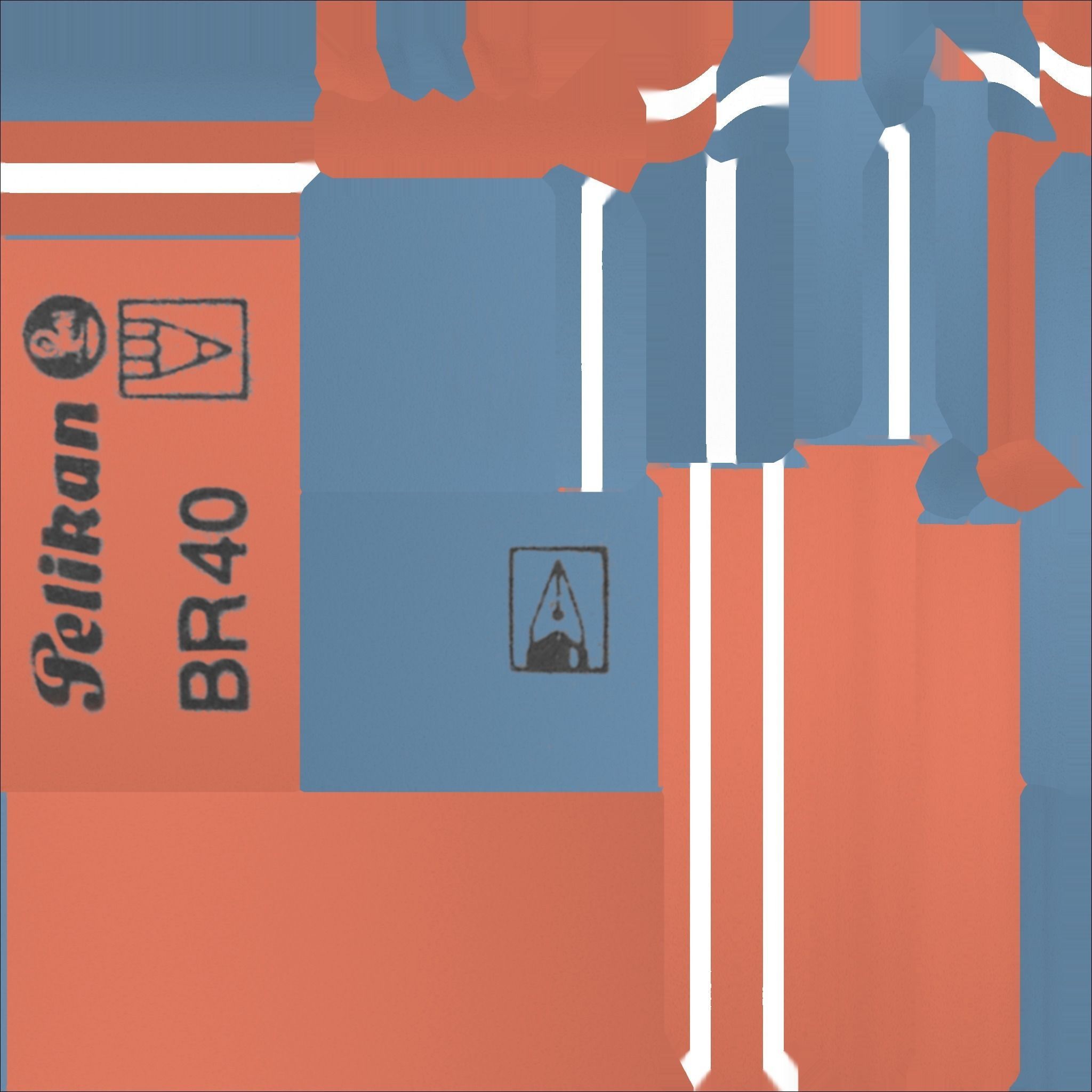 Eraser orange pencil on table Low-poly 3D model_9