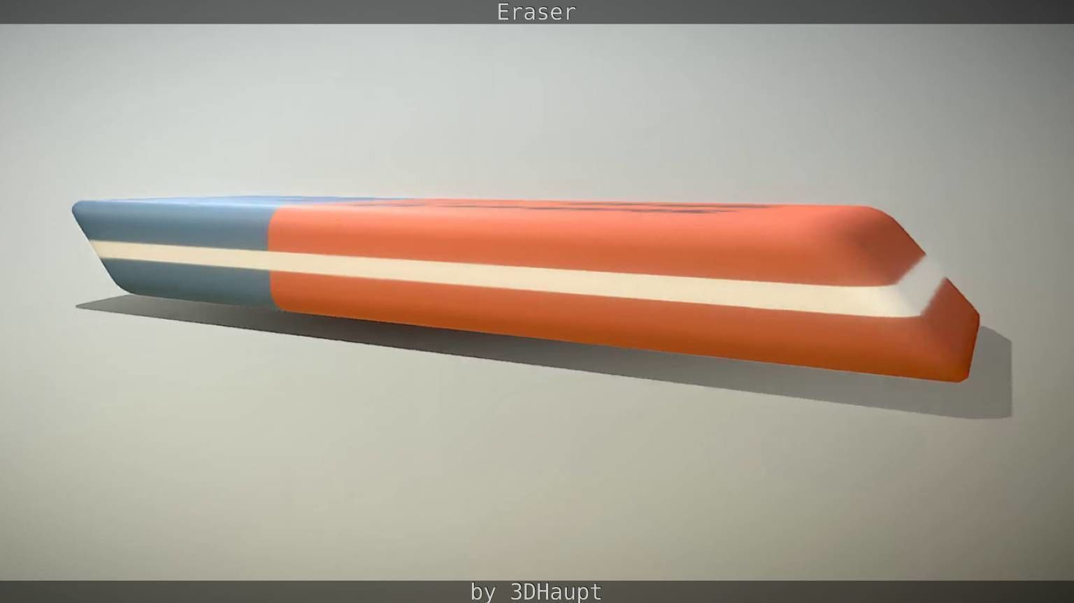 Eraser orange pencil on table Low-poly 3D model_18