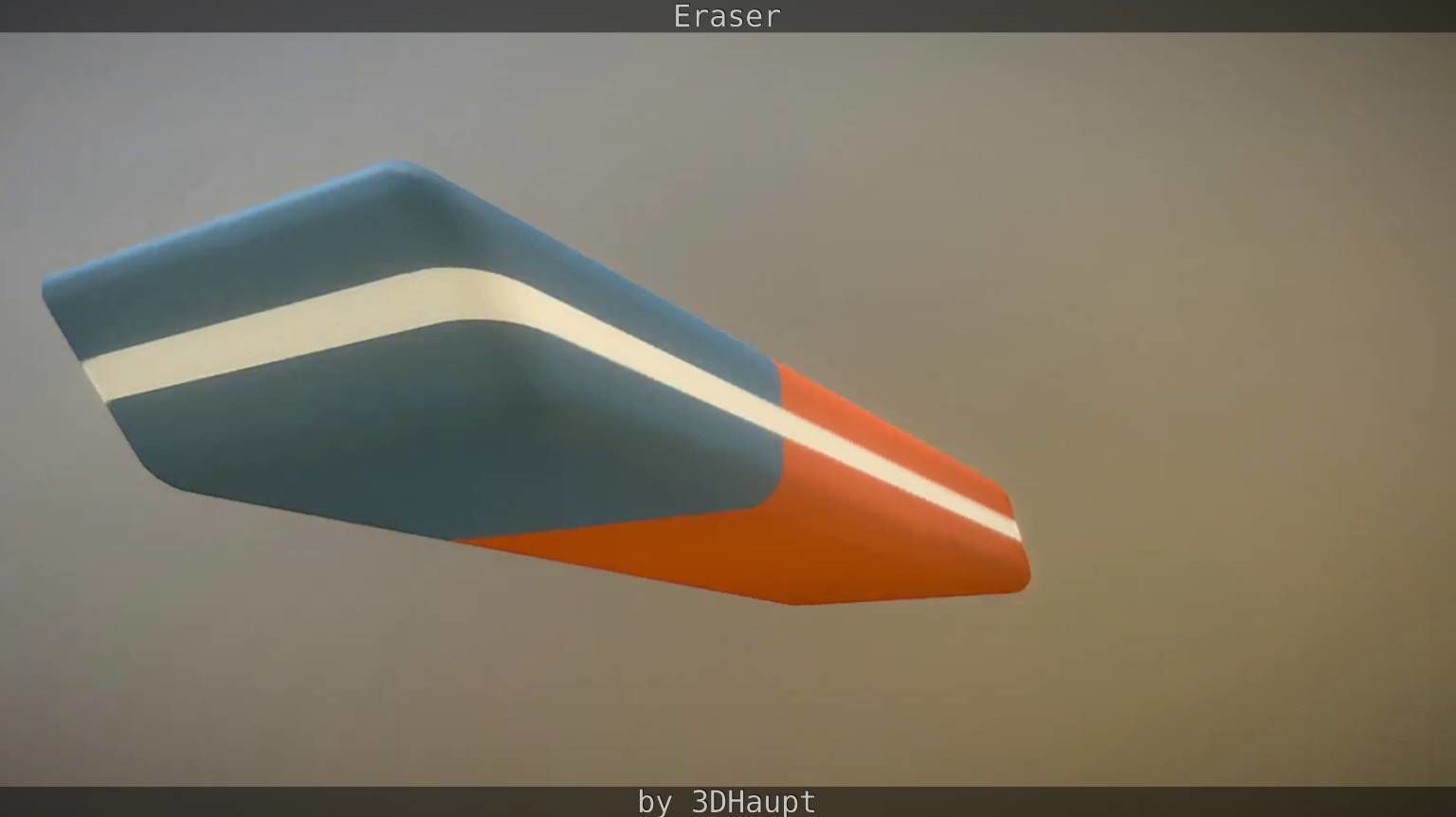 Eraser orange pencil on table Low-poly 3D model_22