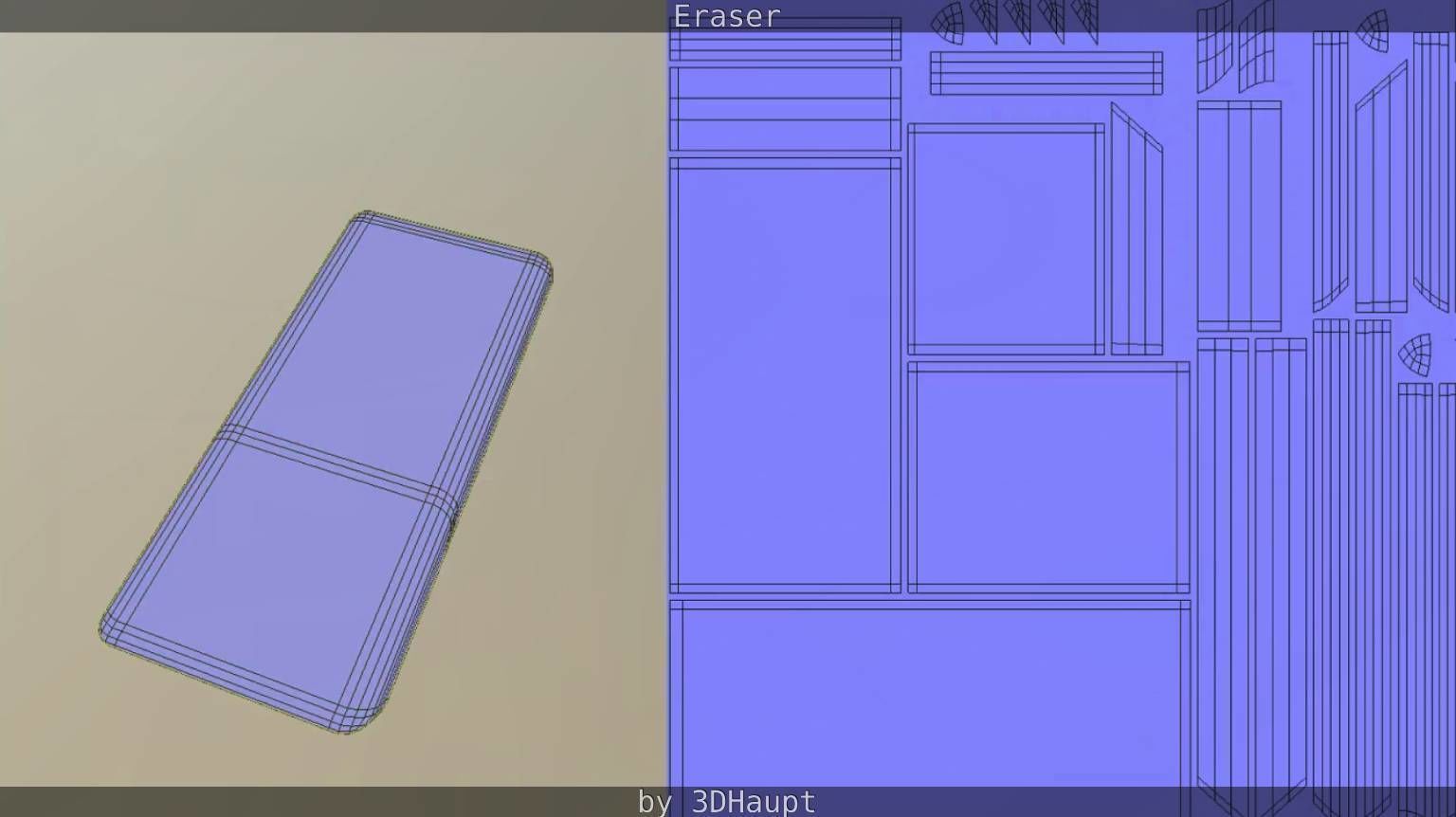 Eraser orange pencil on table Low-poly 3D model_65