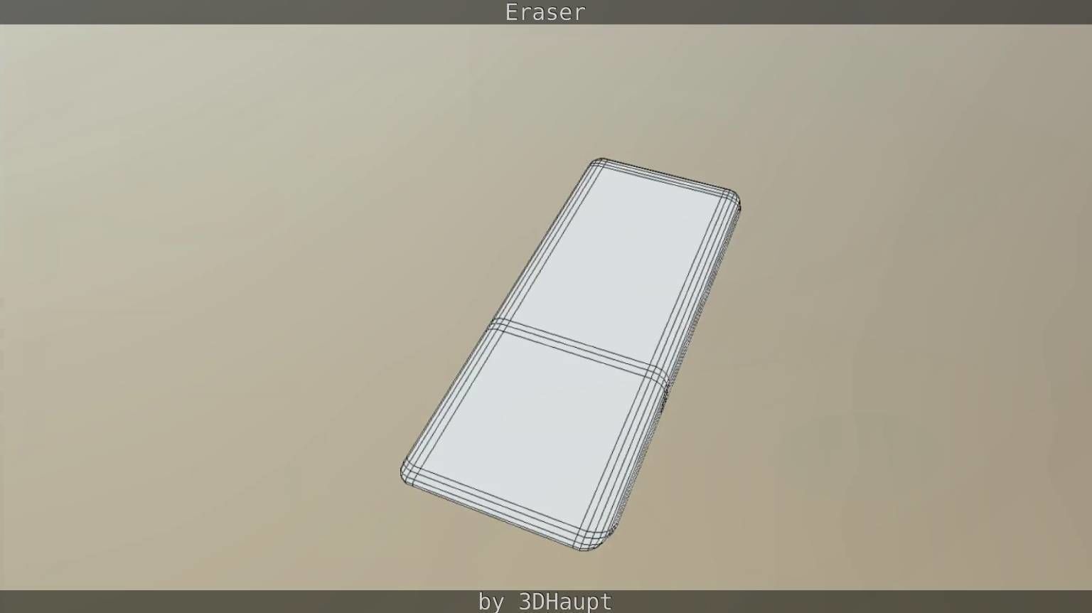 Eraser orange pencil on table Low-poly 3D model_76