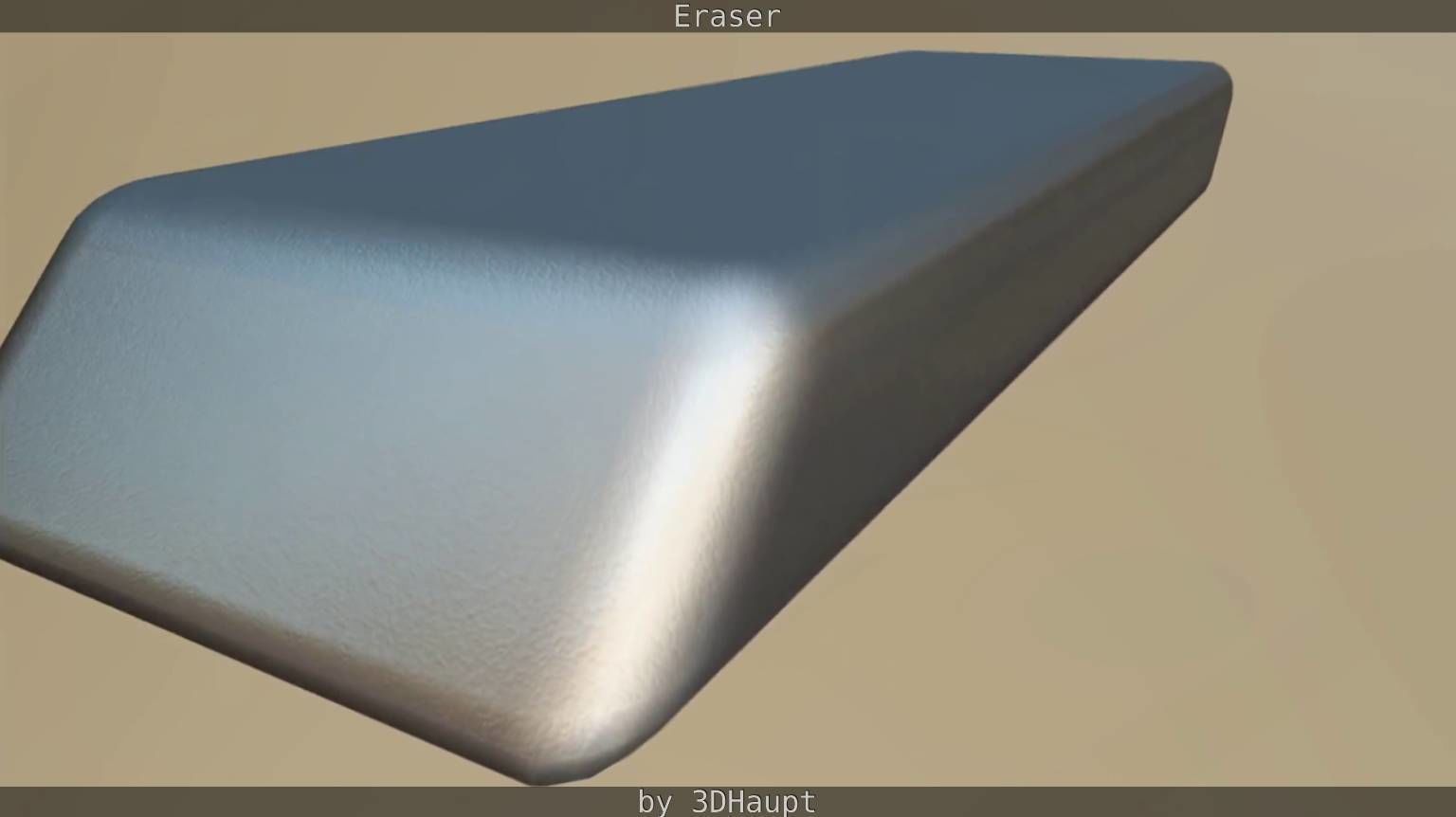 Eraser orange pencil on table Low-poly 3D model_89