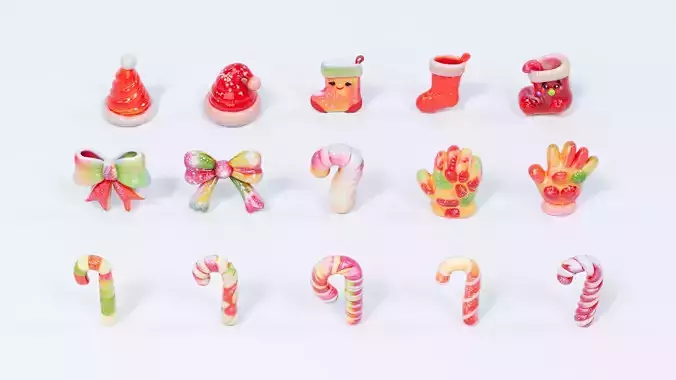 Christmas Style Gloves  Socks Crutches Candy