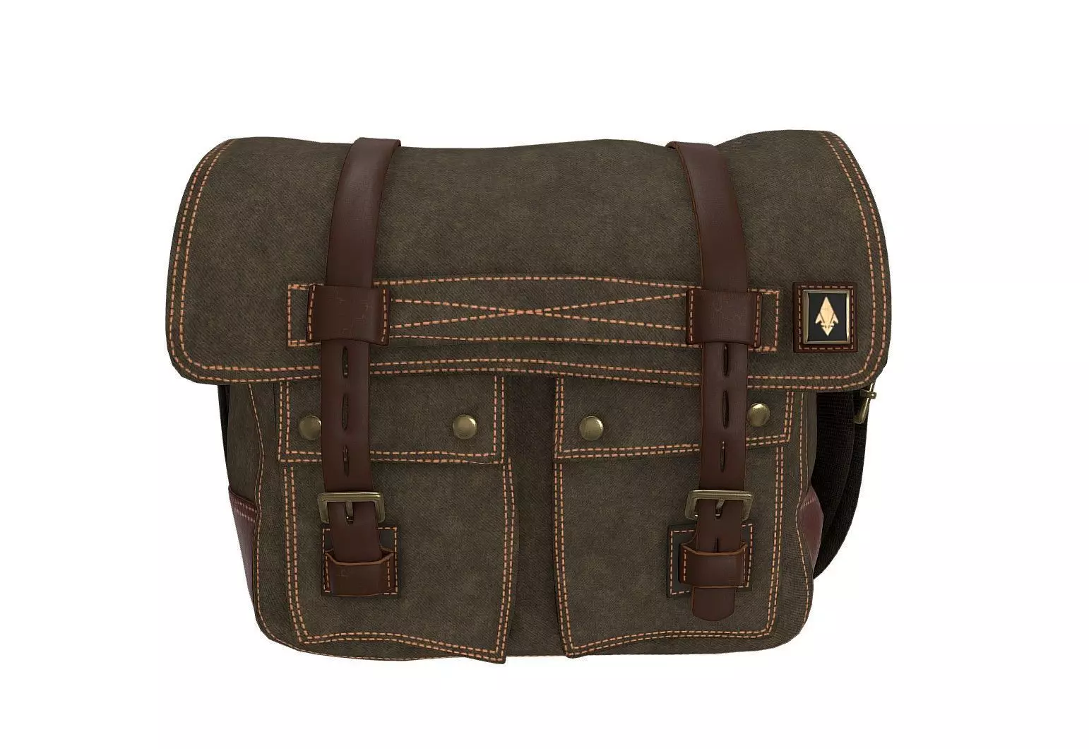 Haversack Rebel Gray Color 3D Model Low-poly 3D model_0