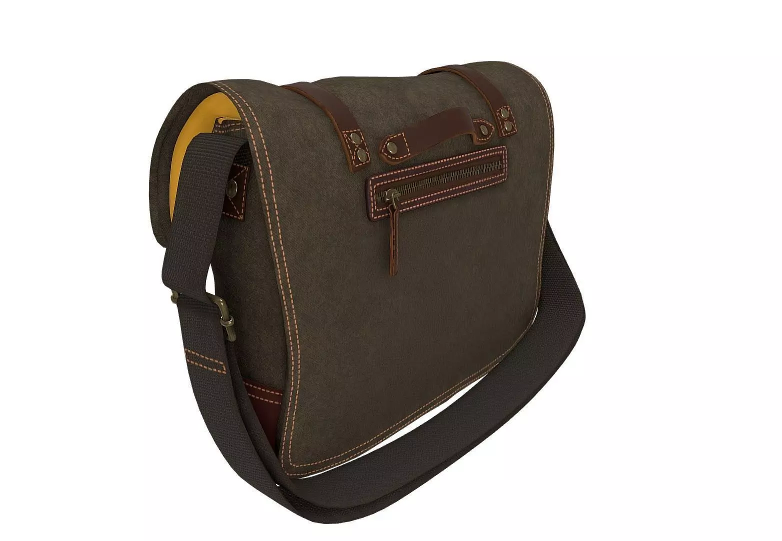 Haversack Rebel Gray Color 3D Model Low-poly 3D model_6