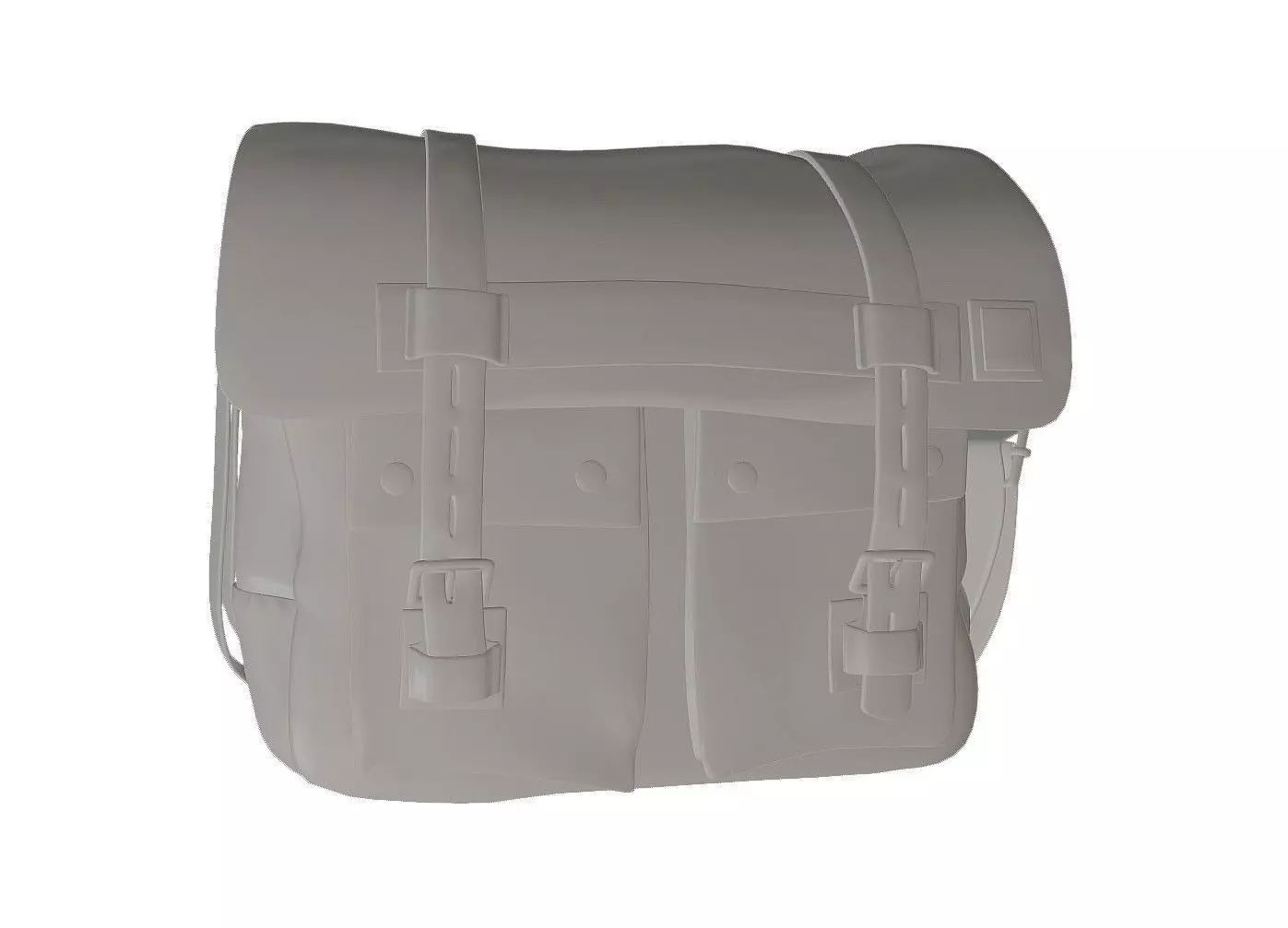 Haversack Rebel Gray Color 3D Model Low-poly 3D model_8