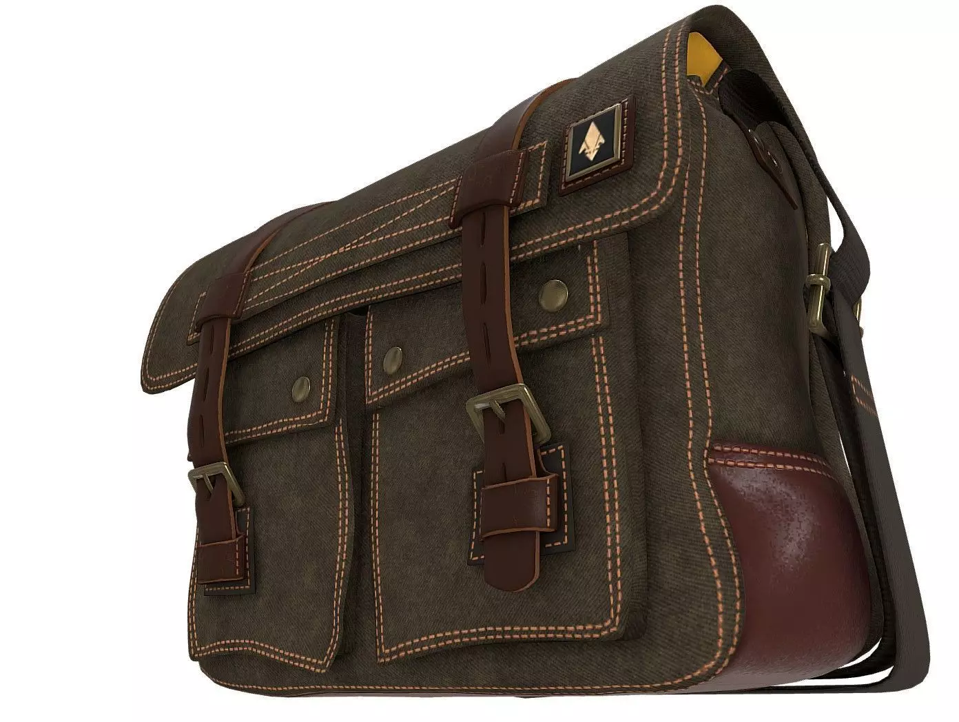 Haversack Rebel Gray Color 3D Model Low-poly 3D model_7