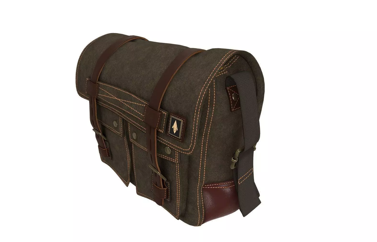 Haversack Rebel Gray Color 3D Model Low-poly 3D model_5