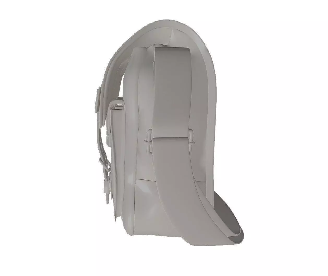 Haversack Rebel Gray Color 3D Model Low-poly 3D model_10