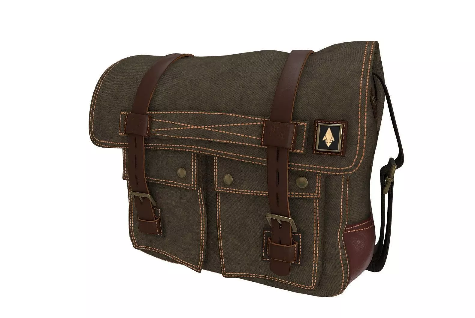 Haversack Rebel Gray Color 3D Model Low-poly 3D model_1