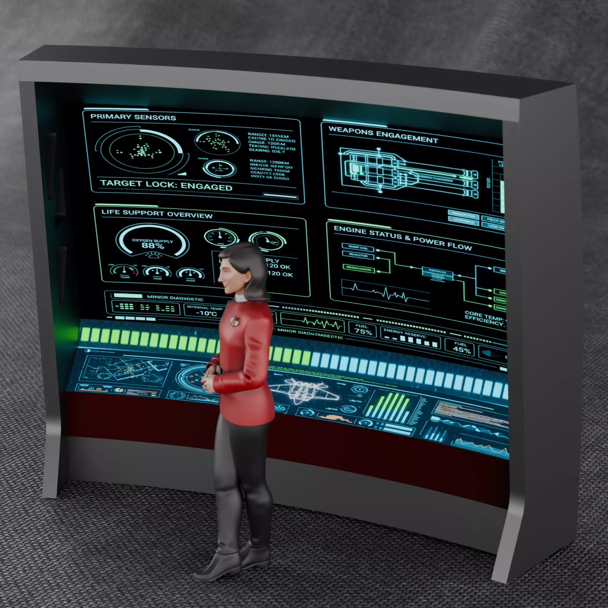 Front Left Station - USS Enterprise NCC-1701-A Main Bridge 3D print model