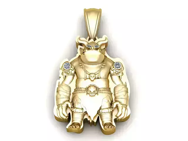 Golden Devil Pendant 3D Printable Model