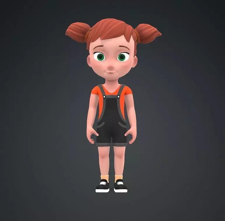 chinki little girl 3D model_0