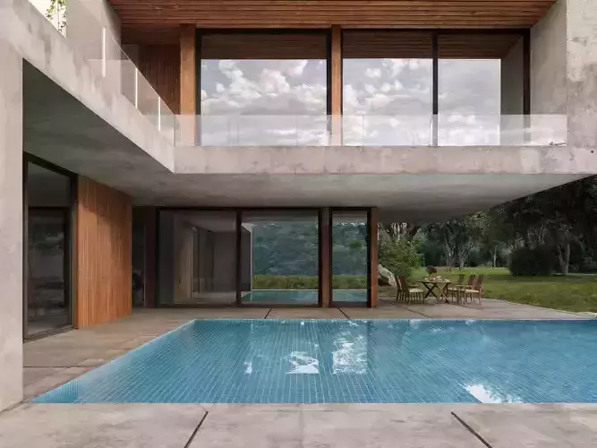 Concrete Villa 01 3D model 7