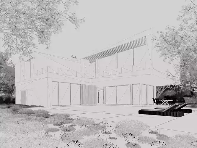 Concrete Villa 01 3D model 2