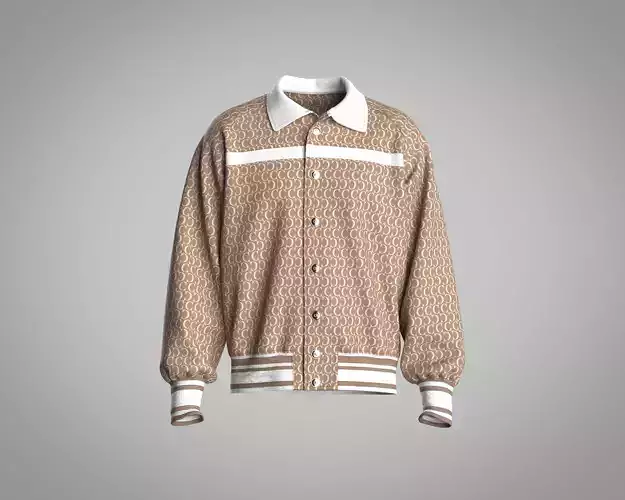 Mens bomber jacket with AOP and cut and sew detailing