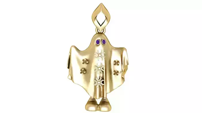Cute Ghost Spirit Pendant 3D Printable Jewelry Model