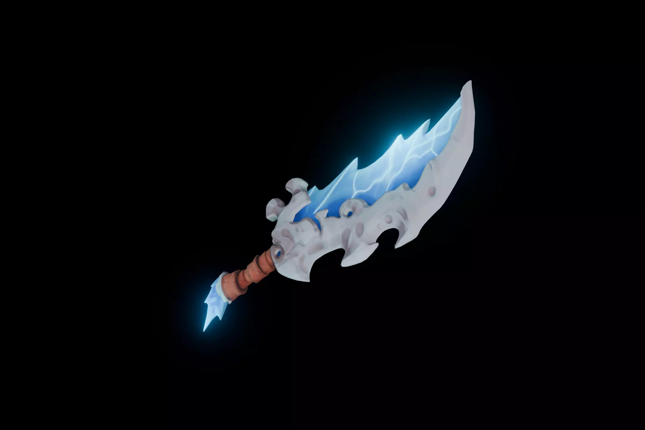 Frostfang - Stylized Fantasy Bone-Ice Sword -Game-Ready Low-poly 3D model_0