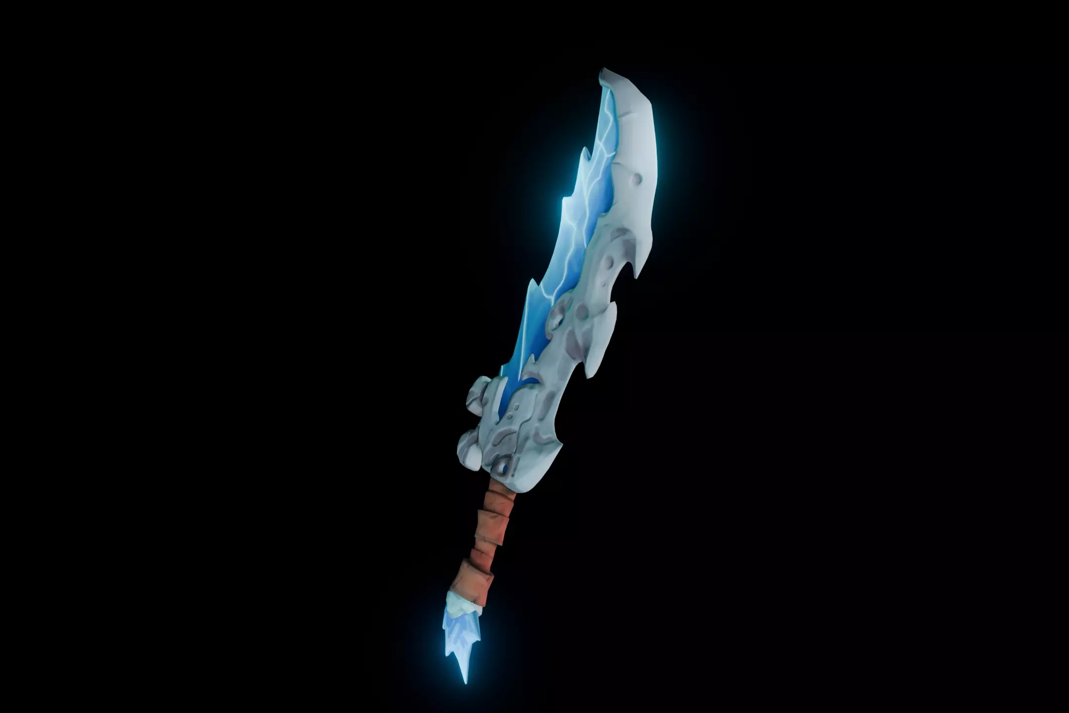 Frostfang - Stylized Fantasy Bone-Ice Sword -Game-Ready Low-poly 3D model_5