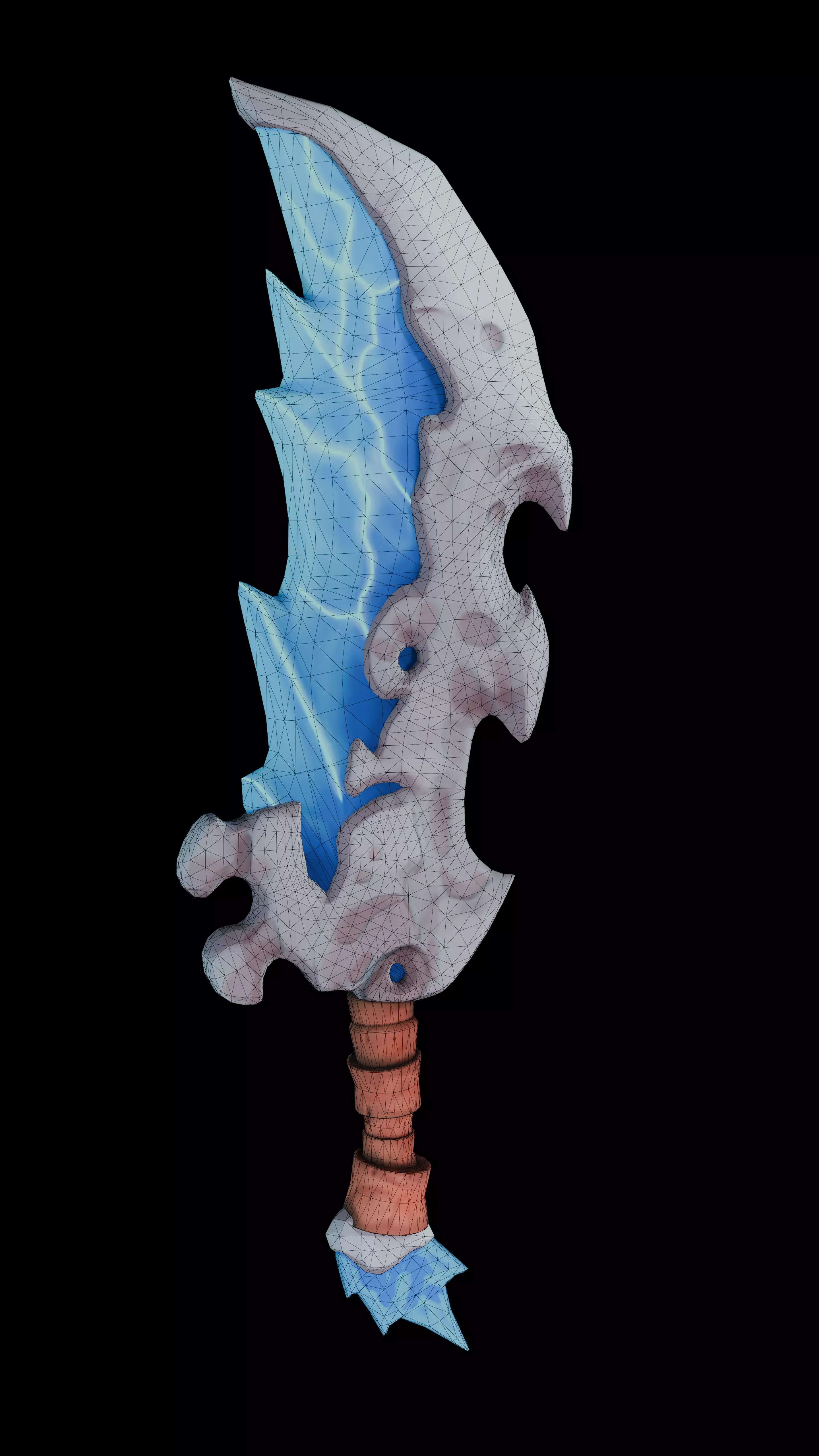 Frostfang - Stylized Fantasy Bone-Ice Sword -Game-Ready Low-poly 3D model_8