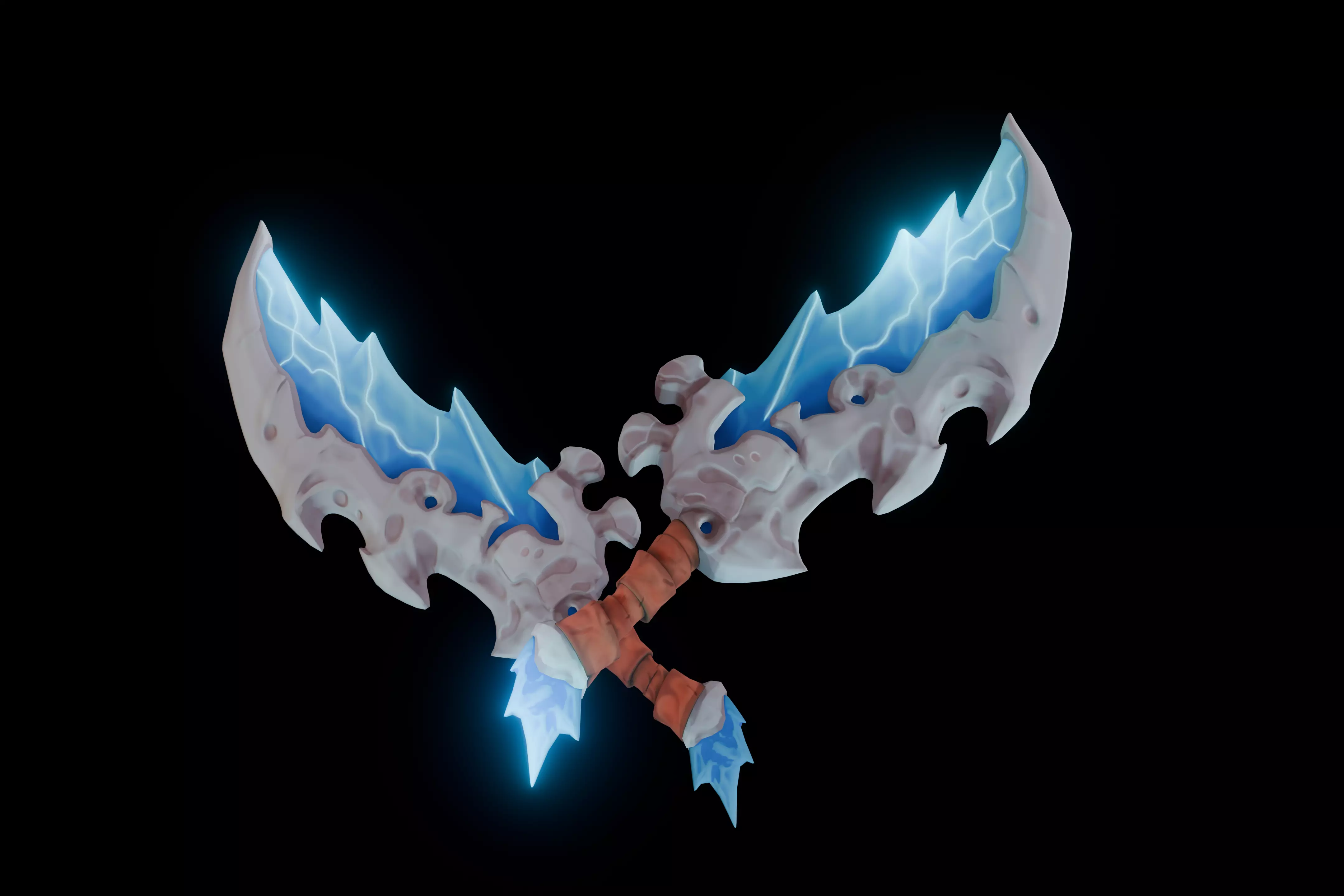 Frostfang - Stylized Fantasy Bone-Ice Sword -Game-Ready Low-poly 3D model_2