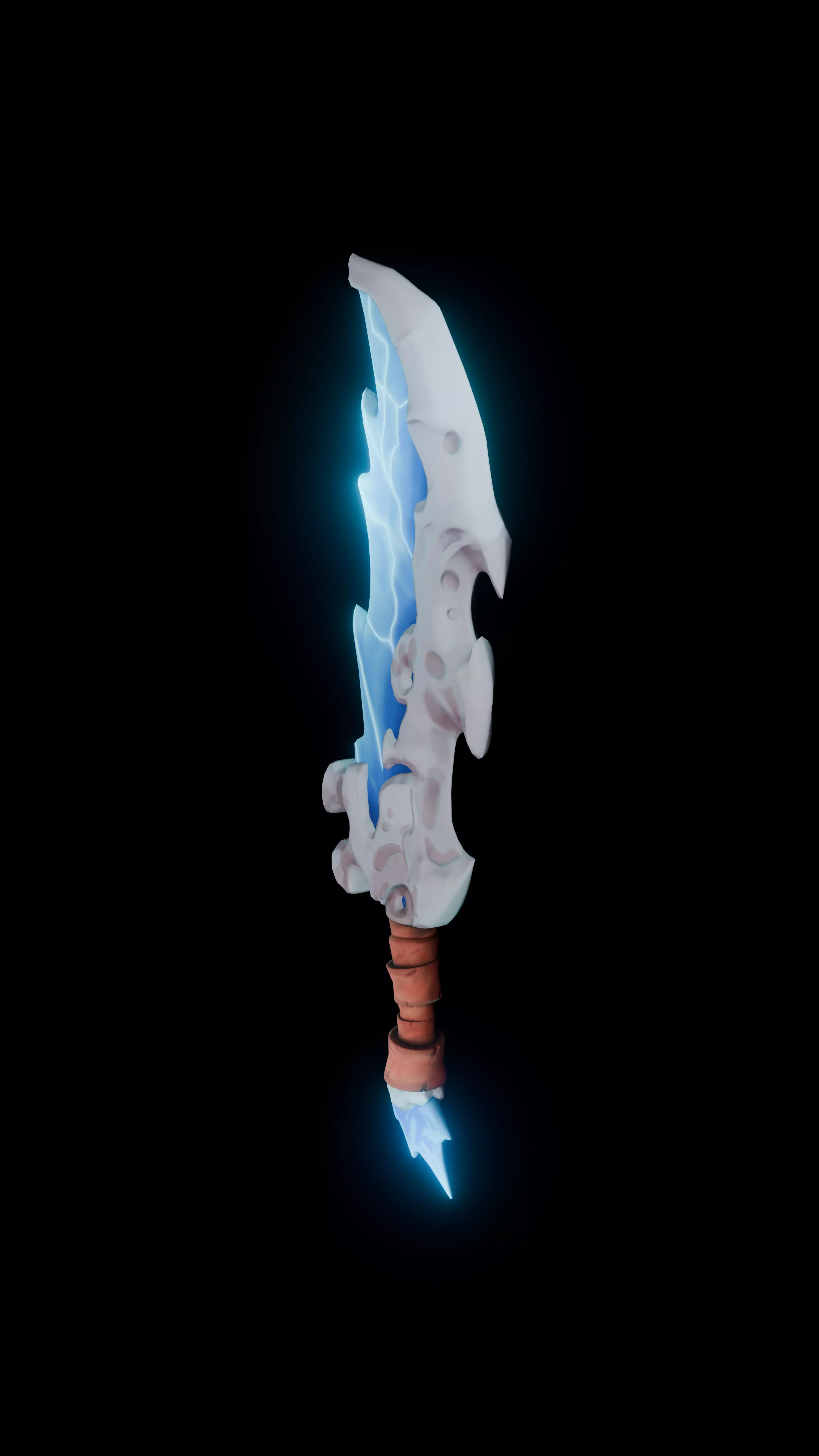 Frostfang - Stylized Fantasy Bone-Ice Sword -Game-Ready Low-poly 3D model_3