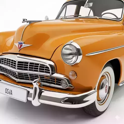 Classic Four Door Sedan Low-poly 3D model 6