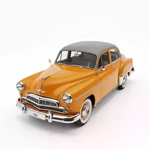 Classic Four Door Sedan Low-poly 3D model 7