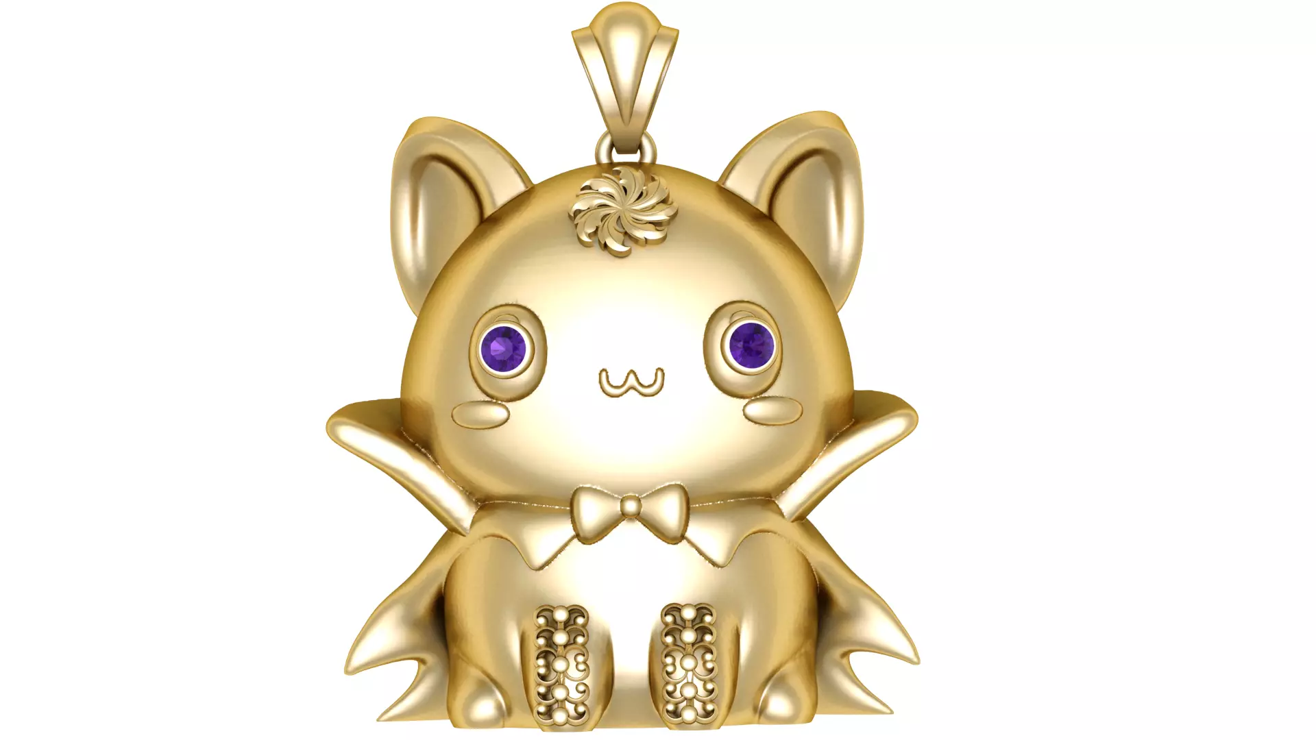 Kawaii Vampire Bat Cat Pendant 3D Printable Jewelry Model 3D print model