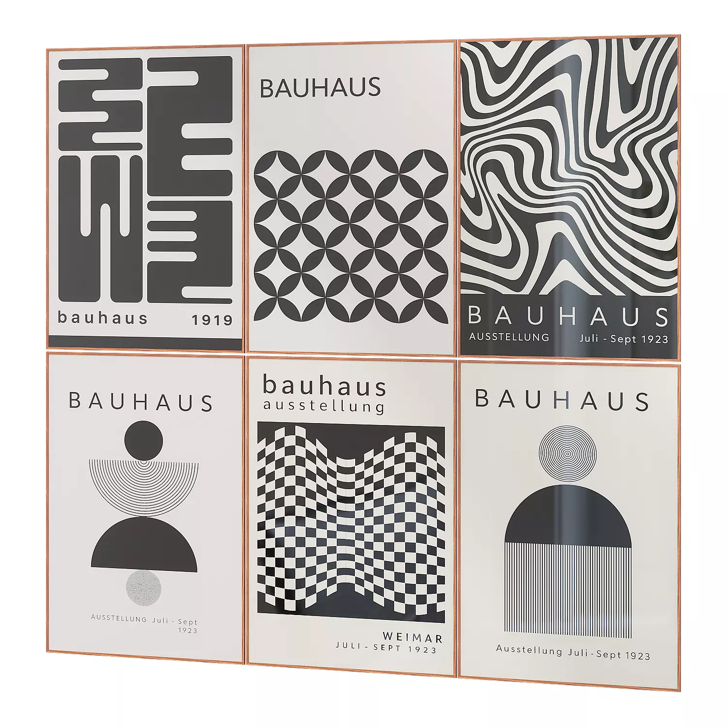 Bauhaus poster set 3D model_0