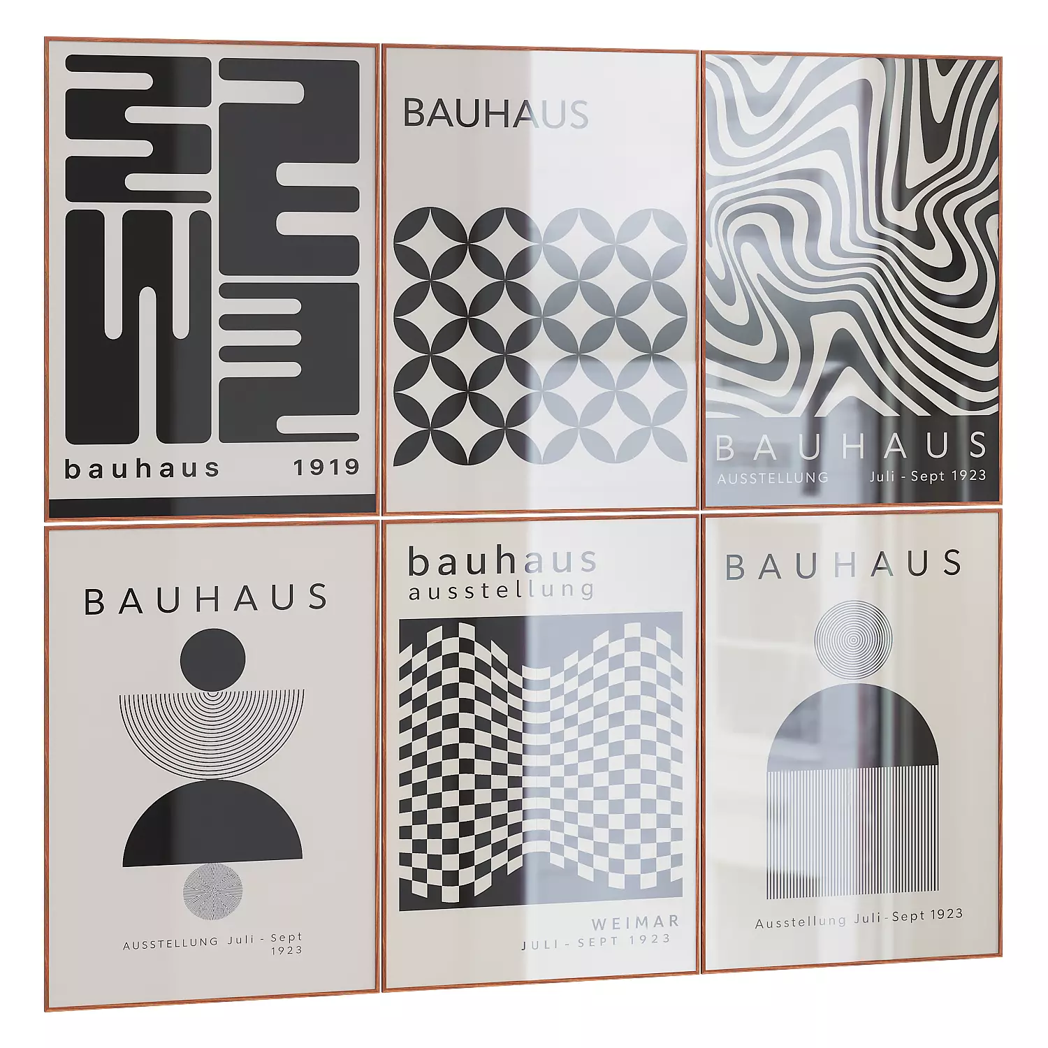Bauhaus poster set 3D model_1