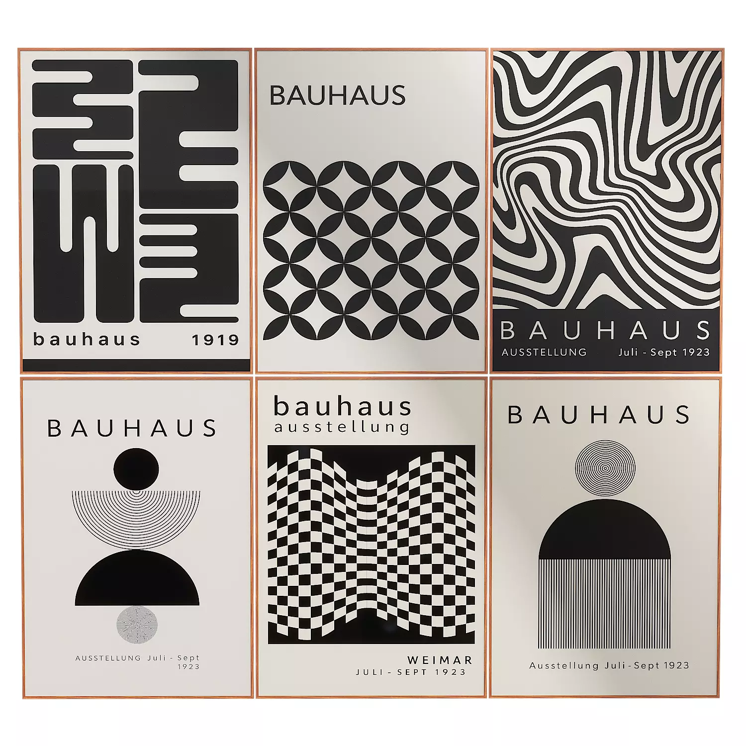 Bauhaus poster set 3D model_2