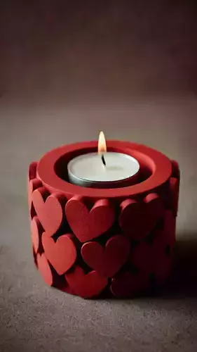 Romantic Heart-Patterned Tealight Candle Holder